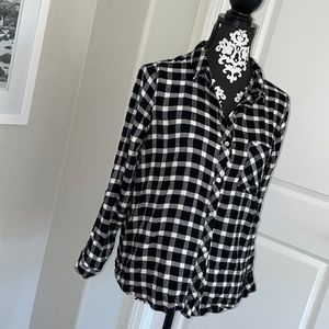 Squared Button Down Long Sleeve Shirt
